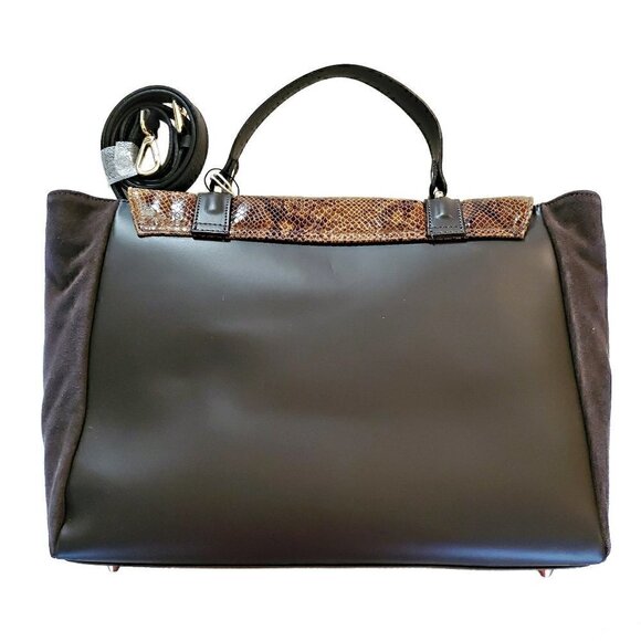 Cuir Rose Italy Genuine Leather Shoulder Messenger Bag, Brown Leather Suede Bag - Picture 3 of 8